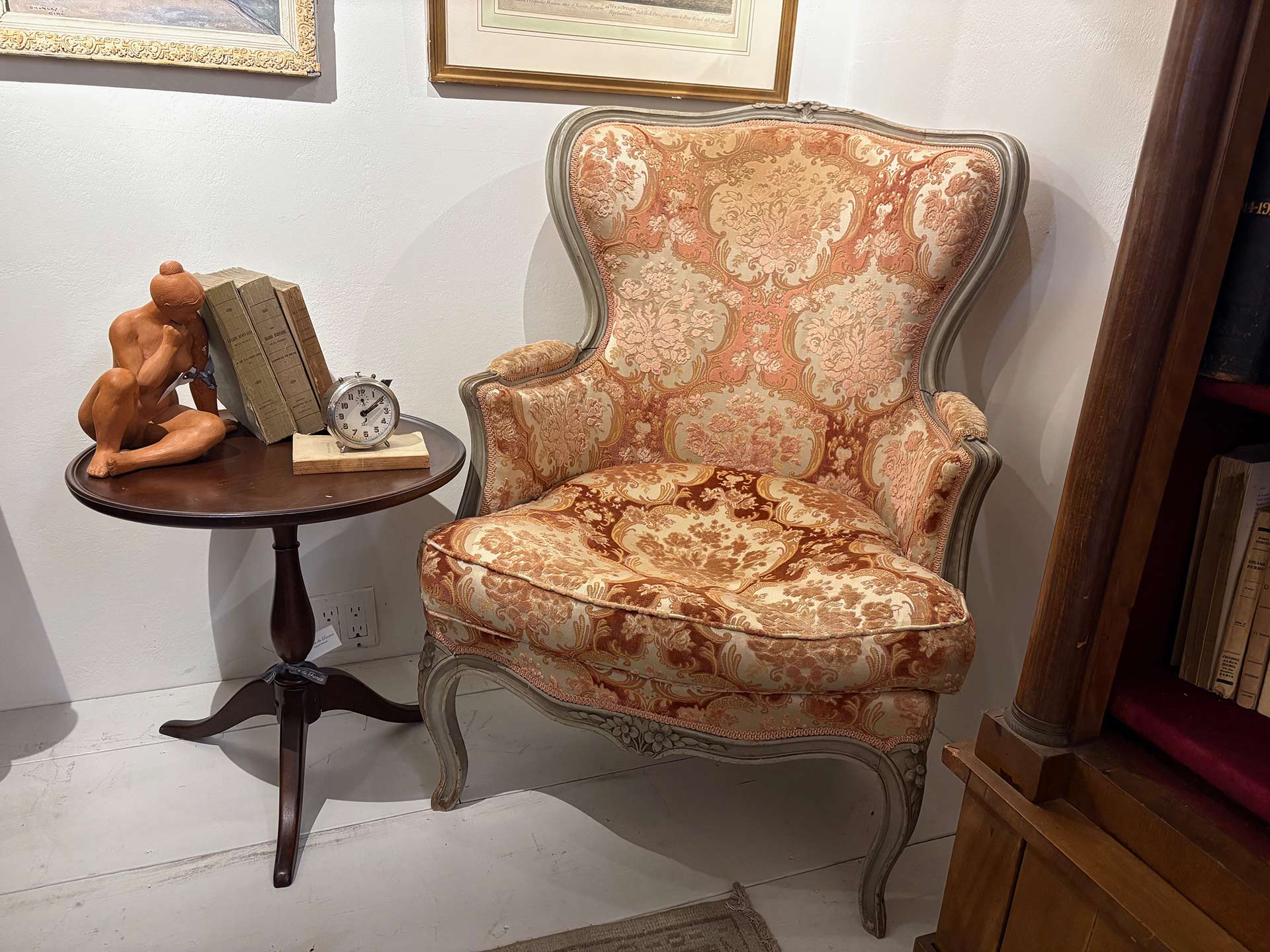 A Louis XV-style Wingback Bergere