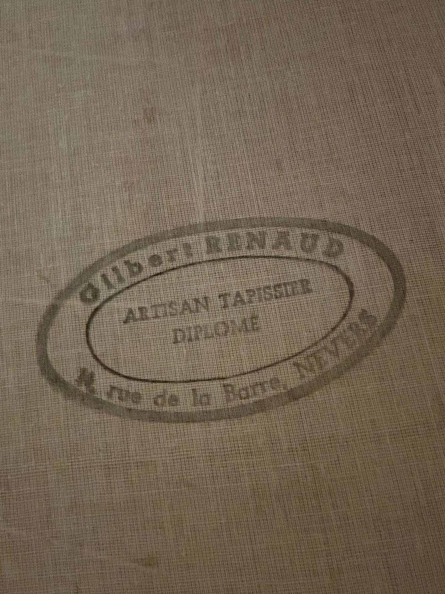 French upholsterer Gilbert Renaud's atelier stamp